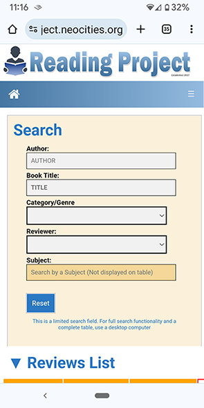 Reviews Search Phone Screen