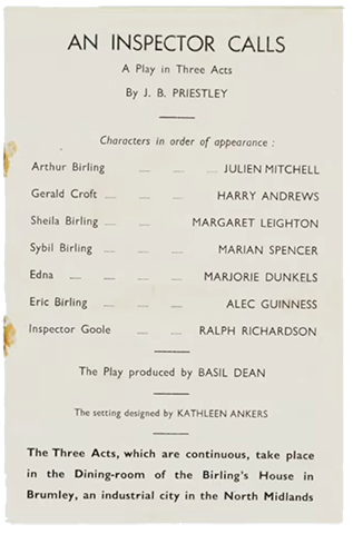 Original London Production Program with cast list