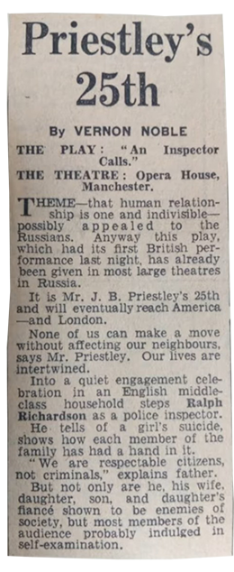 Contemporary Newspaper Review of the play