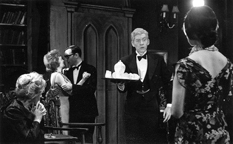 Photo of the 1961 stage production of Black Ciffee starring a young Ian McKellan