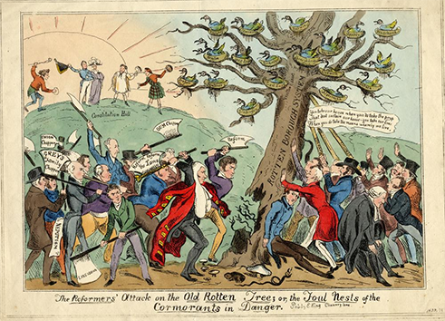 Attack on the Old Rotten Tree by E. King, 1831