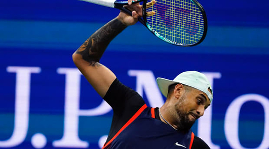 Nick Kyrgios smashing racket