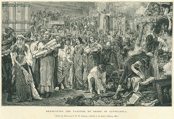 Bonfire of the Vanities, after a painting by Topham, ca1890