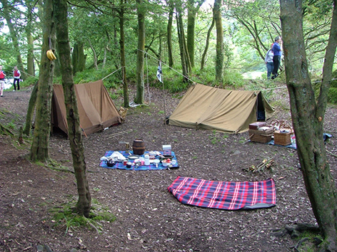 A reconstruction of the campsote on the island