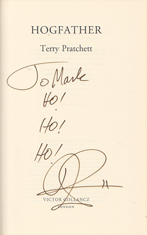 My signed copy of <em>Hogfather</em>