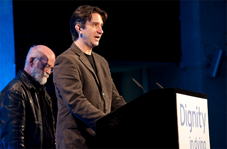 Rob Wilkins and Terry Pratchett