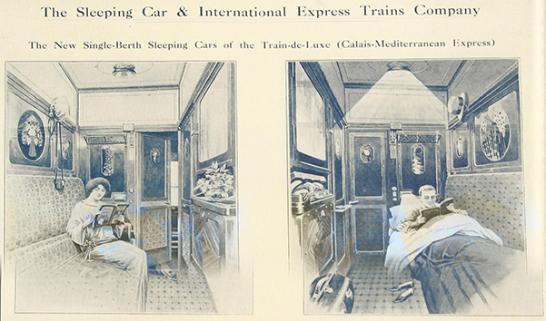 The Blue Train - 1920s ad for sleeping apartments