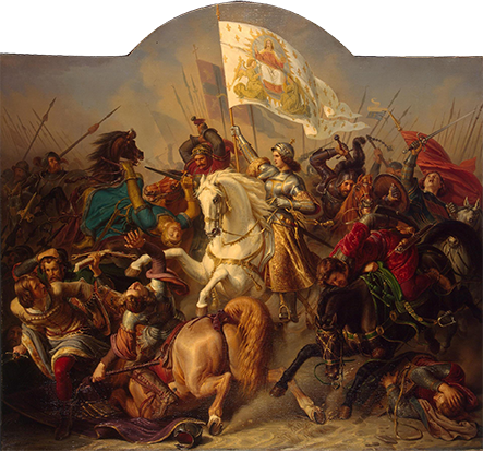 Joan of Arc in Battle by Stilke Hermann Anton, 1843