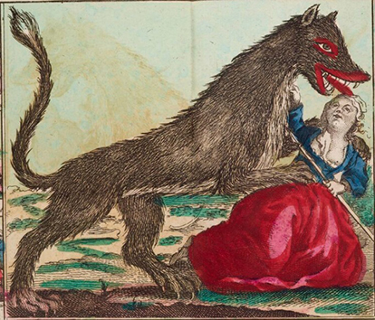Marie-Jeanne Vallet fighting off the Beast of Gevaudan