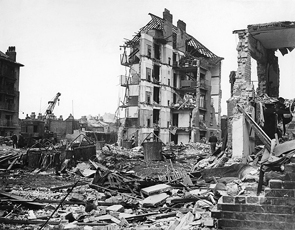V2 rocket damage in London