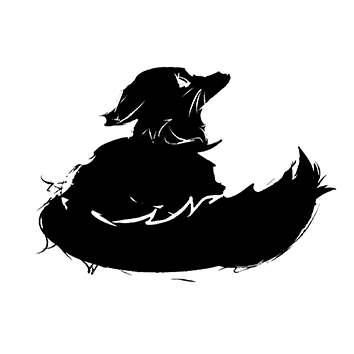 Alex author photo--black on white digital illustration of a fox looking to the sky in wonder. Edit of original, a commission by @iggydrawing, 2025. No rights reserved. Original artist requests credit. Edit and title ("Fuchs") by Alex E. Bradley.