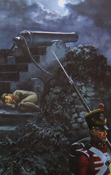 David sleeps beneath the cannon