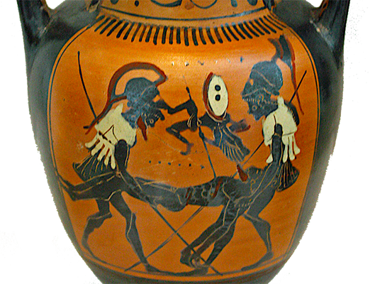 ‘Thanos and Hypnos with Sarpedon’ - Diosphos Painter , c500BCE