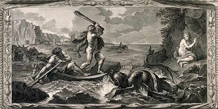 Heracles Rescuing Hesione from the Sea Monster by Charles Le Brun circa 1713-1719