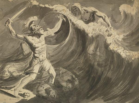 Achilles and the River Scamander by Alexander Runciman