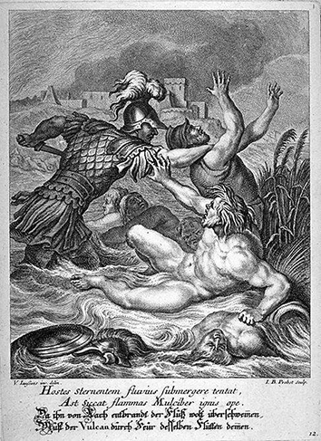 Achilles Fights by the River, Johann Balthasar Probst