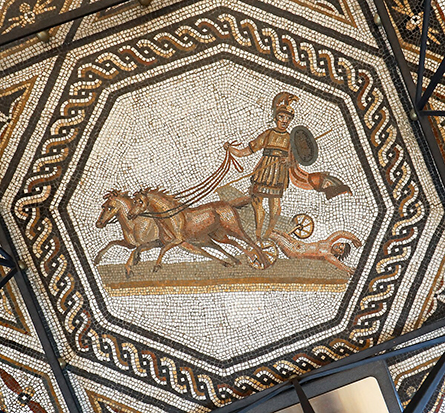 Achilles Drags the Body of Hector - Roman Mosaic