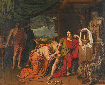 Priam Begs Achilles for Hector's Body by Alexandr Ivanov, 1824