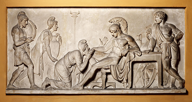 Priam Pleads with Achilles for Hector's Body by Bertel Thorvaldsen, 1815