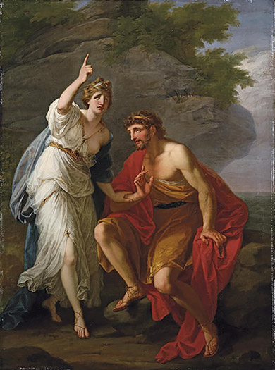 Calypso Calling Heaven and Earth to Witness Her Sincere Affection to Ulysses, Angelica Kauffman, c1774
