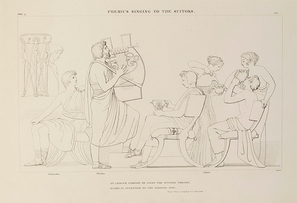 Phemius Singing to the Suitors, John Flaxman, 1805