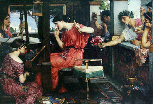 Penelope and her Suitors by John William Waterhouse, 1912
