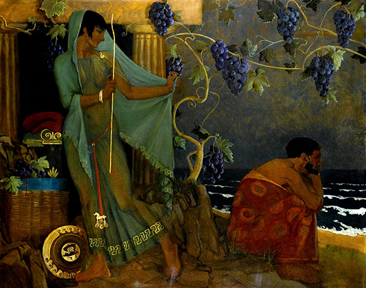 Calypso and Odysseus by Sir William Flint, 1907