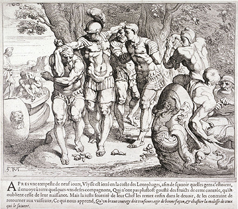 ‘Odysseus in the Land of the Lotus Eaters’, Theodoor van Thulden, after Francesco Primaticcio, after Nicolo del Abate, 1633