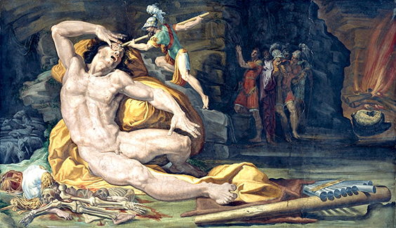 ‘The Blinding of Polyphemus’, Pellegrino Tibaldi, circa 1550