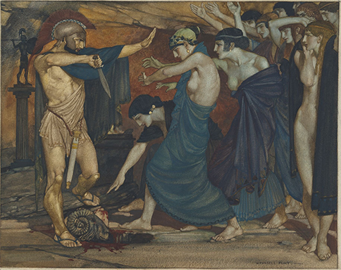 ‘Odysseus in Hades’, Russell Flint, 1924