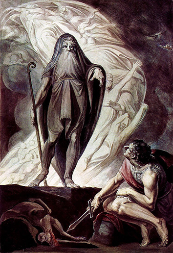 ‘The Shade of Teresias Appearing to Odysseus During the Sacrifice’, Johann Heinrich Füssli, circa 1780-1785