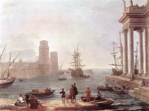 ‘Departure of Ulysses from the Land of the Phaeacians’, Claude Lorrain, 1646
