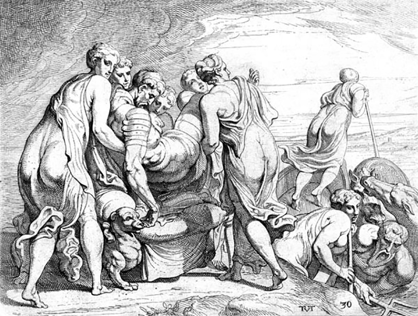 ‘Faiaks bring the sleeping Odysseus to Ithaca’, Theodoor van Thulden, circa 1633