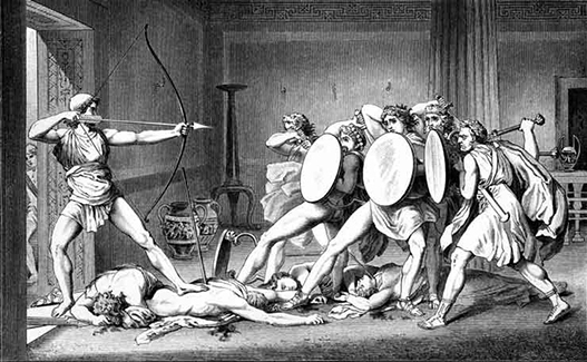 ‘Odysseus Killing the Suitors’, Gustav Schwab, 1881