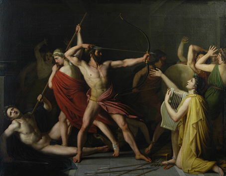 ‘Ulysse et Télémaque massacrent les prétendants de Pénélope’, Thomas Degeorge, 1812
