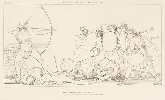 ‘Ulysses Killing the Suitors’, John Flaxman, 1805