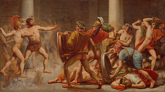 ‘Ulysses’ Revenge on Penelope’s Suitors’, Christoffer Wilhelm Eckersberg, 1814